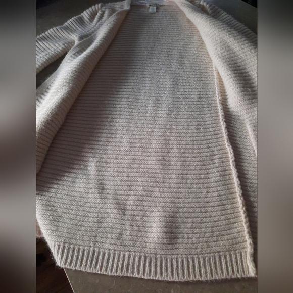 Max Studio Open Front Long Oversized Cardigan Sweater Beige Soft Size Small - Picture 11 of 12